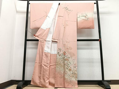 平和屋着物■訪問着　流水枝花文　暈し染め　正絹　逸品　CABG6533xe