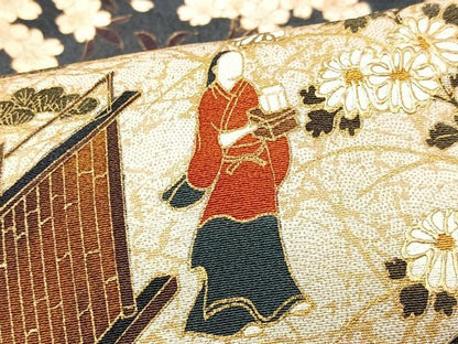 平和屋着物■豪華黒留袖　作家物　人物風景文　暈し染め　金彩　正絹　逸品　CABG6549xe