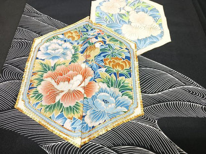 平和屋着物■豪華黒留袖　花鳥文　金彩　正絹　逸品　CABG6550xe