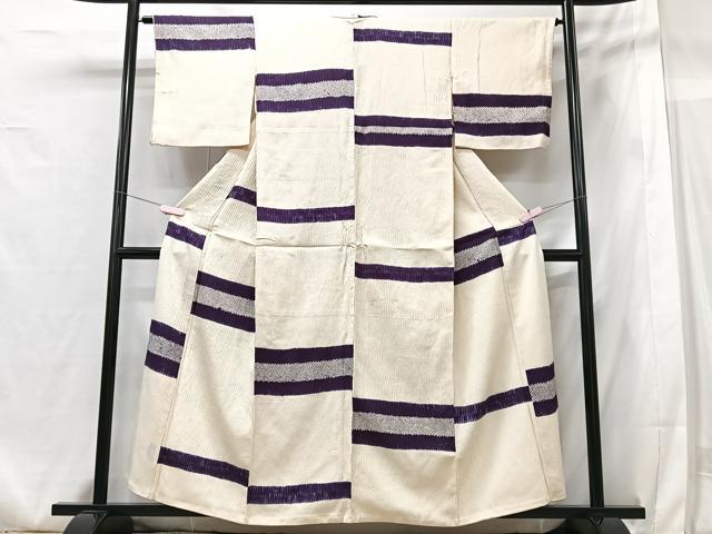 平和屋着物■上質な小紋　絞り　横段文　正絹　逸品　CABG6558xe