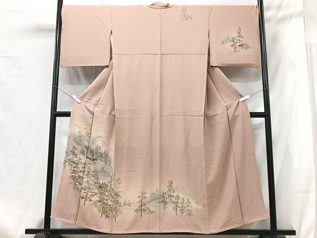平和屋着物■訪問着　風景文　暈し染め　金彩　正絹　逸品　CABG6559xe