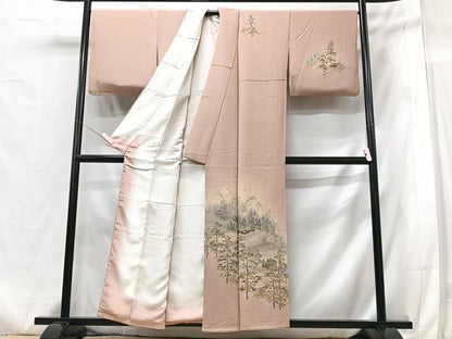 平和屋着物■訪問着　風景文　暈し染め　金彩　正絹　逸品　CABG6559xe