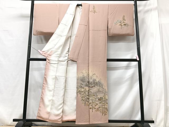 平和屋着物■訪問着　風景文　暈し染め　金彩　正絹　逸品　CABG6559xe