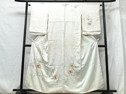 平和屋着物■訪問着　駒刺繍　草花文　金彩　正絹　逸品　CABG6560xe
