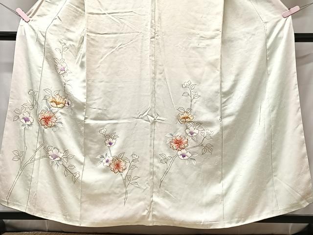 平和屋着物■訪問着　駒刺繍　草花文　金彩　正絹　逸品　CABG6560xe