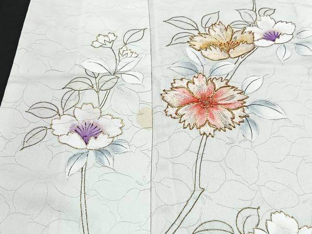 平和屋着物■訪問着　駒刺繍　草花文　金彩　正絹　逸品　CABG6560xe