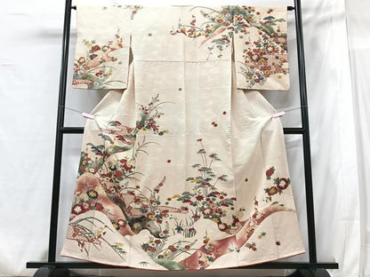 平和屋着物■訪問着　草花文　正絹　逸品　CABG6564xe