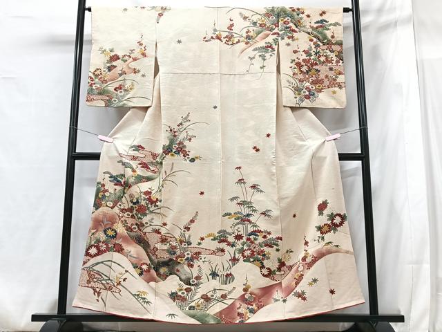 平和屋着物■訪問着　草花文　正絹　逸品　CABG6564xe