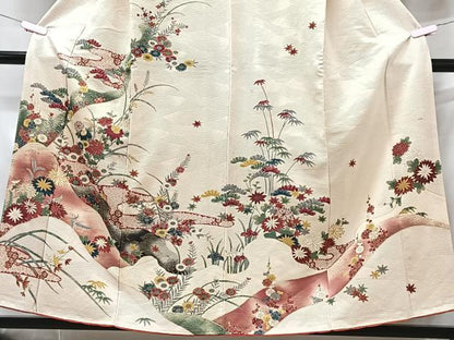 平和屋着物■訪問着　草花文　正絹　逸品　CABG6564xe