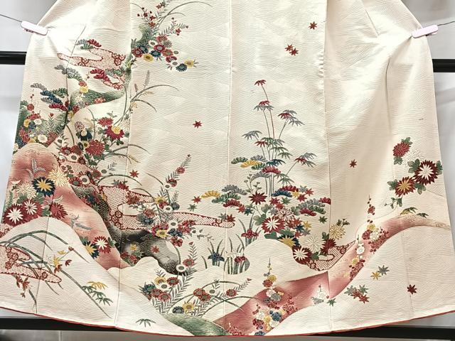平和屋着物■訪問着　草花文　正絹　逸品　CABG6564xe