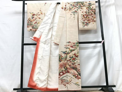 平和屋着物■訪問着　草花文　正絹　逸品　CABG6564xe