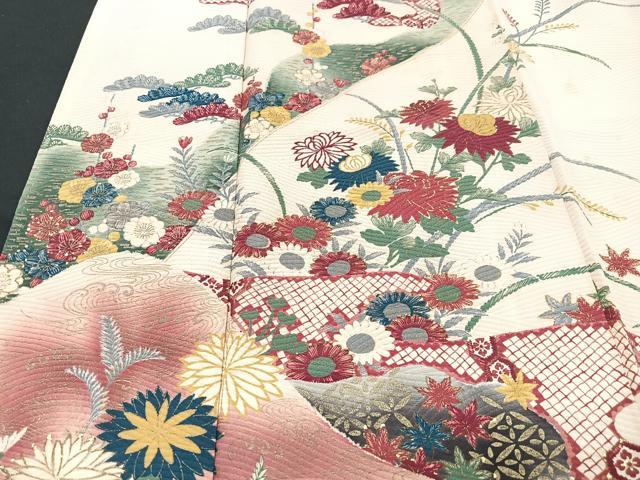 平和屋着物■訪問着　草花文　正絹　逸品　CABG6564xe