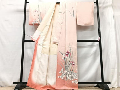 平和屋着物■訪問着　草花文　暈し染め　正絹　逸品　CABG6569xe