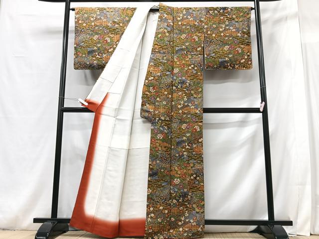 平和屋着物■上質な小紋　草花文　正絹　逸品　CABG6571xe