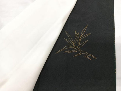 平和屋着物■豪華黒留袖　芝草松文　暈し染め　金彩　正絹　逸品　CABG6576xe