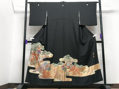 平和屋着物■豪華黒留袖　作家物　平安王朝特選模様　正絹　逸品　CABG6577xe