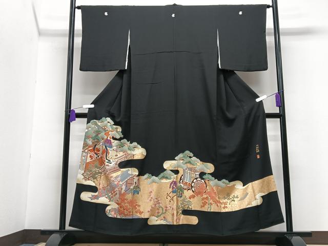 平和屋着物■豪華黒留袖　作家物　平安王朝特選模様　正絹　逸品　CABG6577xe