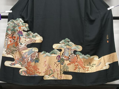 平和屋着物■豪華黒留袖　作家物　平安王朝特選模様　正絹　逸品　CABG6577xe