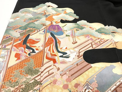 平和屋着物■豪華黒留袖　作家物　平安王朝特選模様　正絹　逸品　CABG6577xe