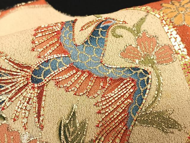 平和屋着物■豪華黒留袖　駒刺繍　花鳥文　正絹　逸品　CABG6579xe