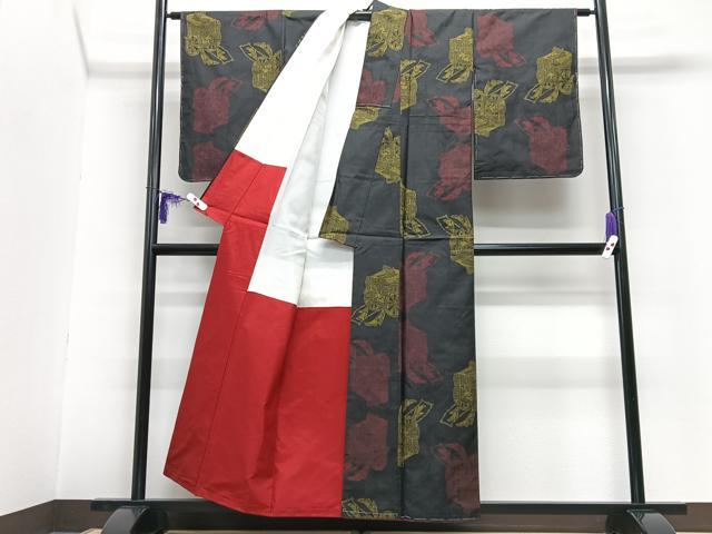 平和屋着物■上質な紬　御所車文　正絹　逸品　CABG6585xe