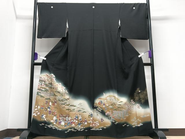 平和屋着物■豪華黒留袖　作家物　寿光織　暈し染め　金彩　正絹　逸品　CABG6592xe