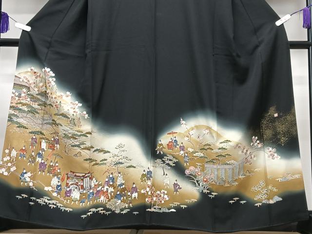 平和屋着物■豪華黒留袖　作家物　寿光織　暈し染め　金彩　正絹　逸品　CABG6592xe