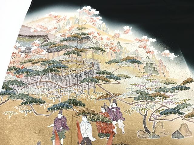 平和屋着物■豪華黒留袖　作家物　寿光織　暈し染め　金彩　正絹　逸品　CABG6592xe