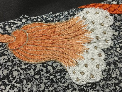 平和屋着物■豪華黒留袖　刺繍　結び紐　たたき染め　正絹　逸品　CABG6595xe