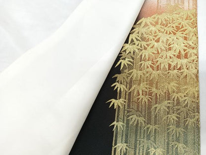平和屋着物■豪華黒留袖　作家物　花鼓笹竹文　暈し染め　金彩　正絹　逸品　CABG6598xe