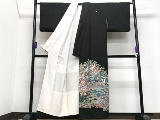 平和屋着物■豪華黒留袖 作家物 飛鶴風景文 金彩 正絹 逸品 CABG6606xe