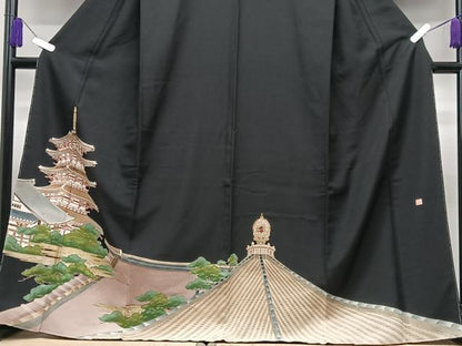平和屋着物■豪華黒留袖 作家物 五重の塔 金彩 正絹 逸品 未使用 CABG6607xe