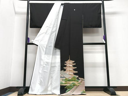平和屋着物■豪華黒留袖 作家物 五重の塔 金彩 正絹 逸品 未使用 CABG6607xe