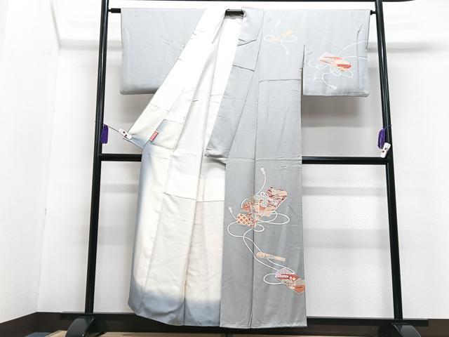 平和屋着物■訪問着　文箱花文　金彩　正絹　逸品　CABG6609xe