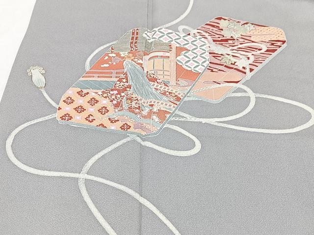 平和屋着物■訪問着　文箱花文　金彩　正絹　逸品　CABG6609xe