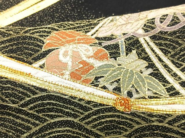 平和屋着物■豪華黒留袖 作家物 駒刺繍 宝船 暈し染め 金彩 正絹 逸品 CABG6612xe