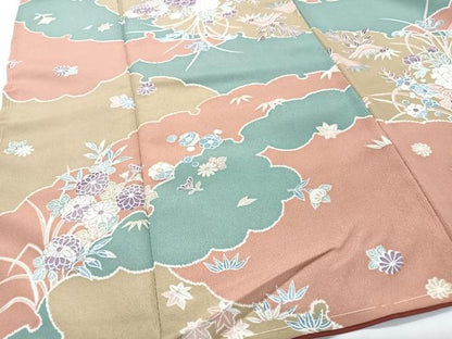 平和屋着物■小紋　草花文　洗える着物　CABG6619xe