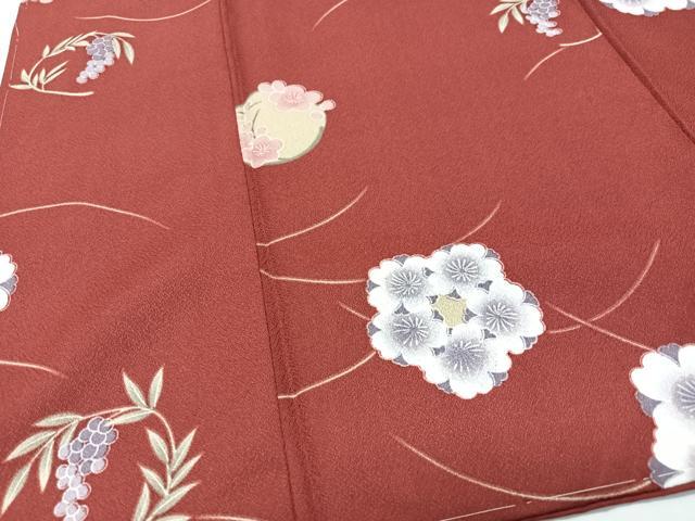 平和屋着物■小紋　芝草花丸文　洗える着物　CABG6620xe