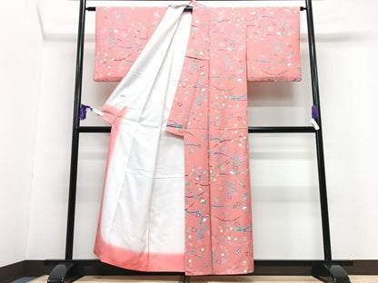 平和屋着物■小紋　草花文　洗える着物　CABG6624xe