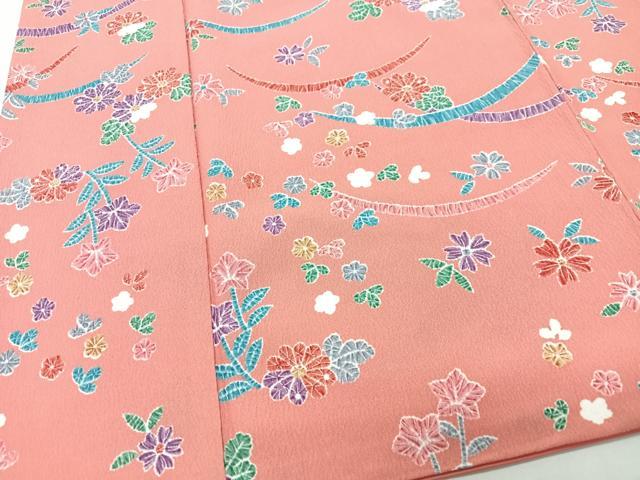 平和屋着物■小紋　草花文　洗える着物　CABG6624xe
