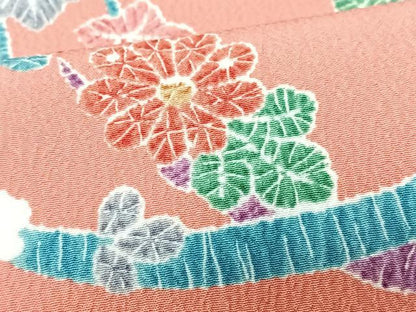 平和屋着物■小紋　草花文　洗える着物　CABG6624xe