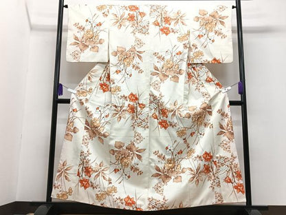 平和屋着物■小紋　草花文　洗える着物　CABG6627xe