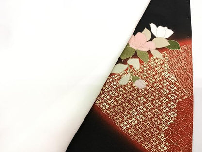 平和屋着物■豪華黒留袖　刺繍　几帳文箱花文　金彩　正絹　逸品　CABG6630xe