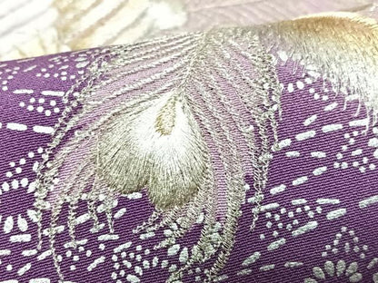 平和屋着物■豪華黒留袖　刺繍　孔雀文　金銀糸　正絹　逸品　CABG6631xe