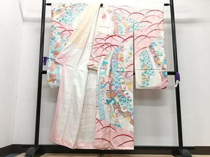 平和屋着物■豪華振袖　芝草花唐草文　金彩　正絹　逸品　CABG6632xe