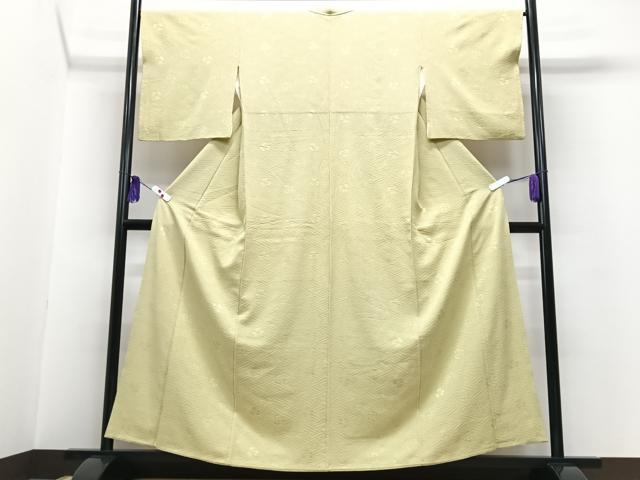 平和屋着物■上質な色無地　舞花地紋　木蘭色　正絹　逸品　CABG6634xe