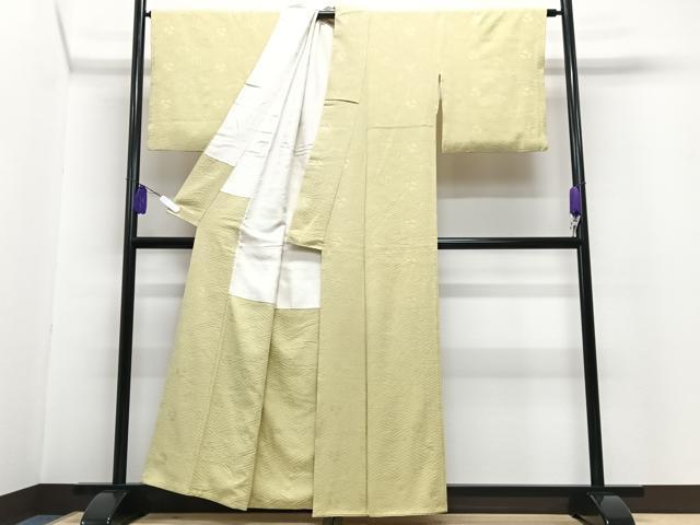 平和屋着物■上質な色無地　舞花地紋　木蘭色　正絹　逸品　CABG6634xe