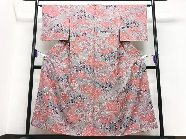 平和屋着物■上質な小紋　花蝶文　正絹　逸品　CABG6638xe