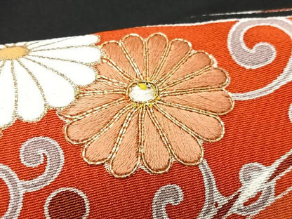 平和屋着物■豪華黒留袖　駒刺繍　花唐草松文　正絹　逸品　CABG6640xe