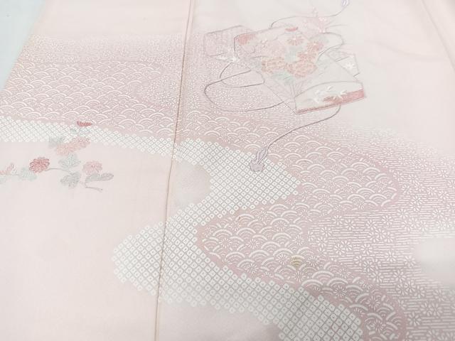 平和屋着物■訪問着　刺繍　流水文箱花文　正絹　逸品　CABG6641xe